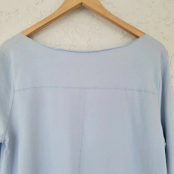 Soft Surroundings Light Blue Long Sleeve Top Cotton Women Size M Relaxed V Neck - Picture 6 of 10